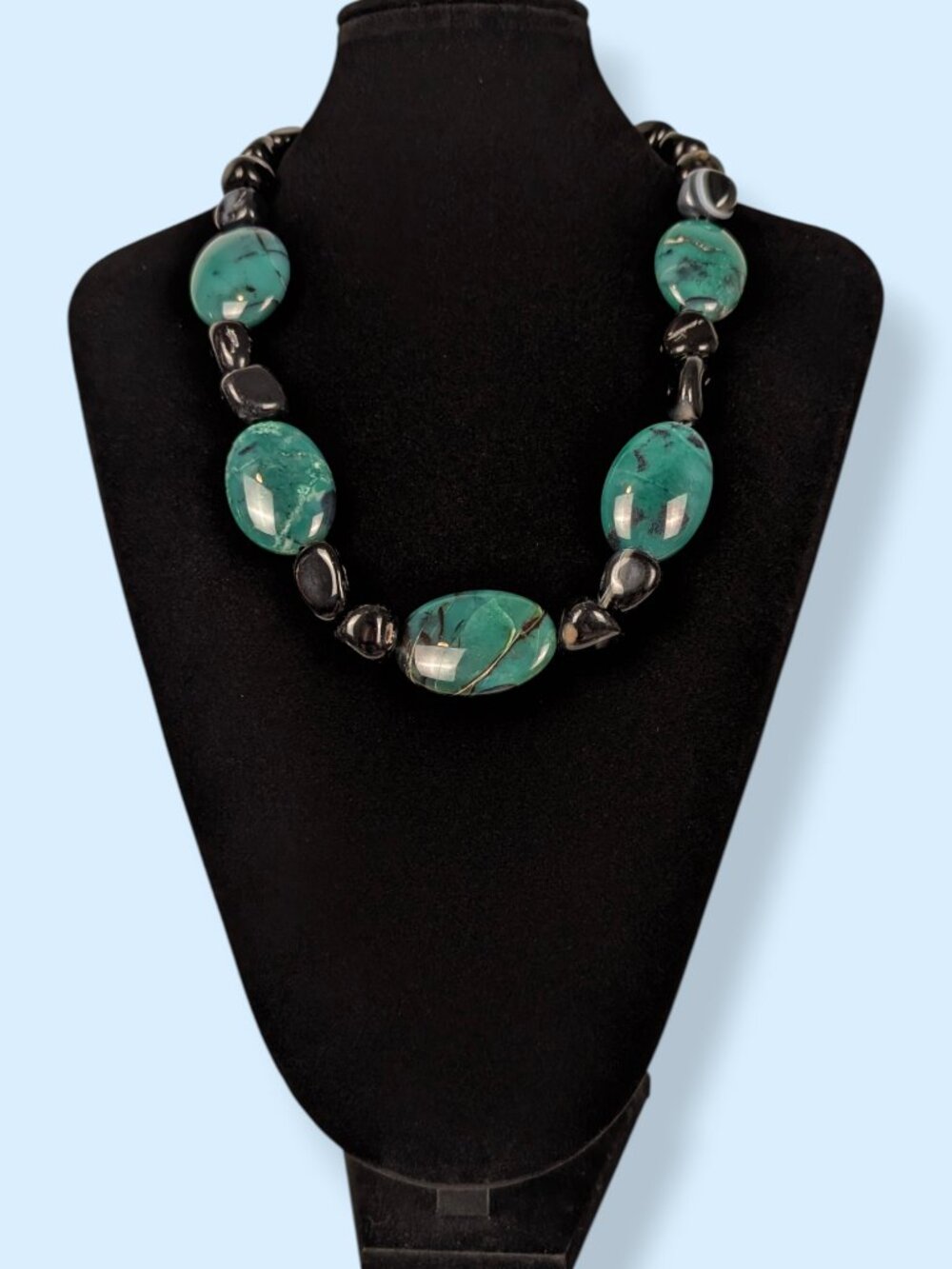 Bohemian Banded Agate & Dyed Stone Necklace